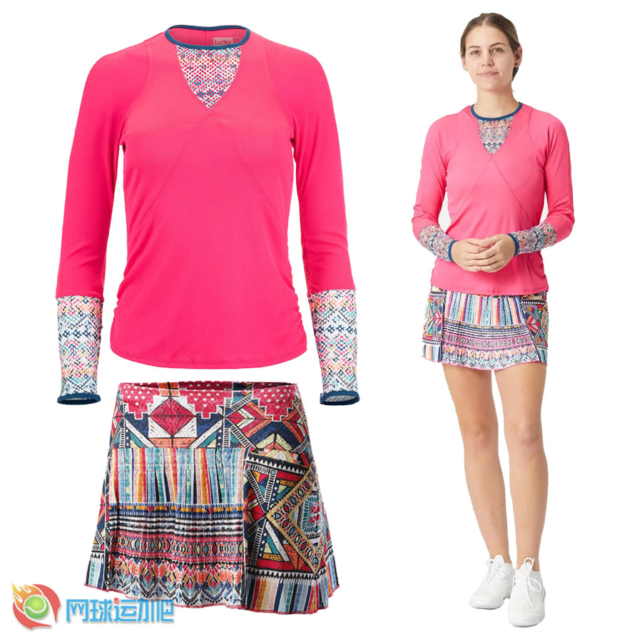 国外代购 Lucky in Love 女子网球服长袖短裙运动个性欧美版现货R