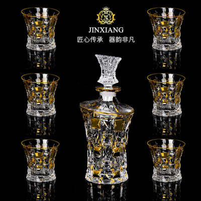 轻奢描金水晶玻璃白兰地杯