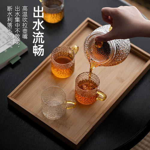 精美泡花茶高硼硅玻璃耐高温锤纹