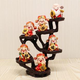 新版福禄寿喜财公仔办公室店铺开业装饰品招财礼品乔迁财神爷摆件