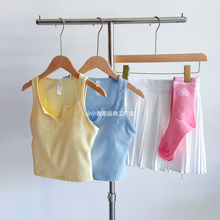 显瘦 不显壮 固定胸垫美背运动背心普拉提瑜伽服女跑步健身上衣