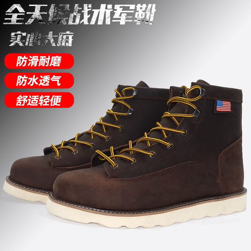 复古手工真皮短脸靴15552BanneL款工装靴加厚羊毛工装靴马丁靴冬