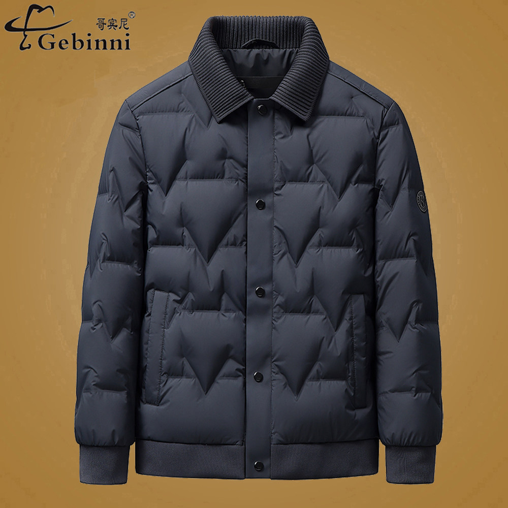 哥宾尼高端轻薄羽绒服男新款冬季翻领白鸭绒保暖冬天外套男装上衣