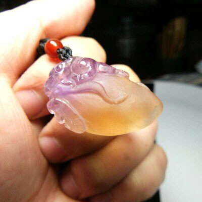 正品天然紫黄晶貔貅挂件天然紫黄晶吊坠假一赔十欢迎