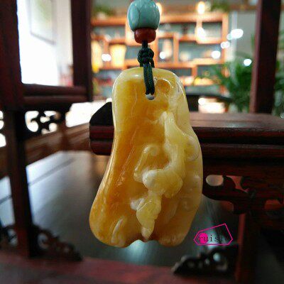 精品纯天然蜜蜡吊坠高品质蜜蜡原石雕刻如意挂件满蜜假一赔十