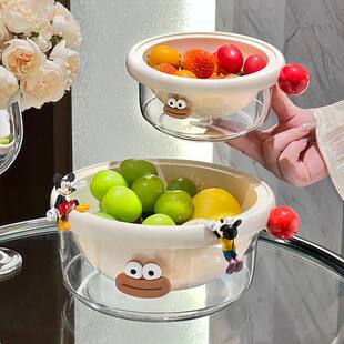 多巴胺沥水篮新款 果篮客厅家用高颜值水果盘洗水果神器双层洗菜盆