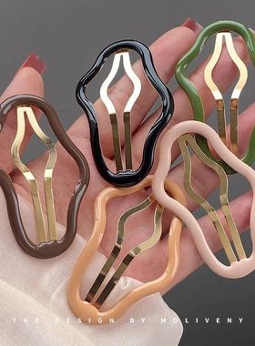 云朵状镂空碎发bb夹前额刘海一字侧边夹发夹子头饰发卡子女后脑勺