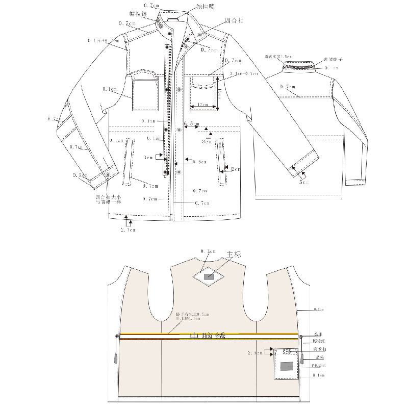 服装款式图效果图工艺单代画T恤卫衣夹克专业帮画设计图AICDRPDF
