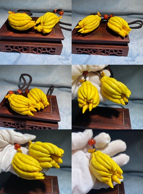 手工雕刻鹿角佛手把件摆件 手串竹刻留青竹根雕金蟾文玩工艺礼品