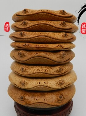 杯垫招财金蟾蜍功夫茶壶竹根雕