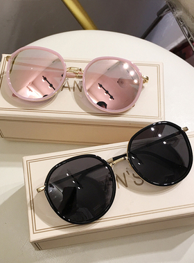 偏光墨镜女ins粉色2024新款潮韩版防紫外线时尚太阳眼镜大脸显瘦