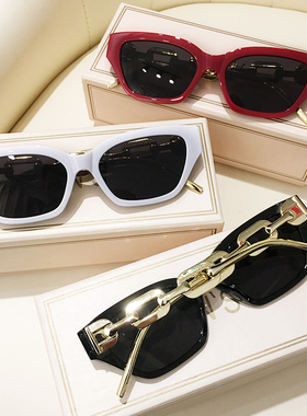 欧美风潮流红色墨镜女高级感ins