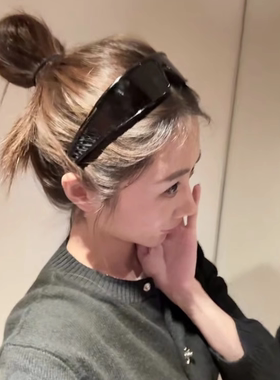 发箍墨镜女高级感一体式防风镜头箍y2k凹造型眼镜高级感太阳镜男