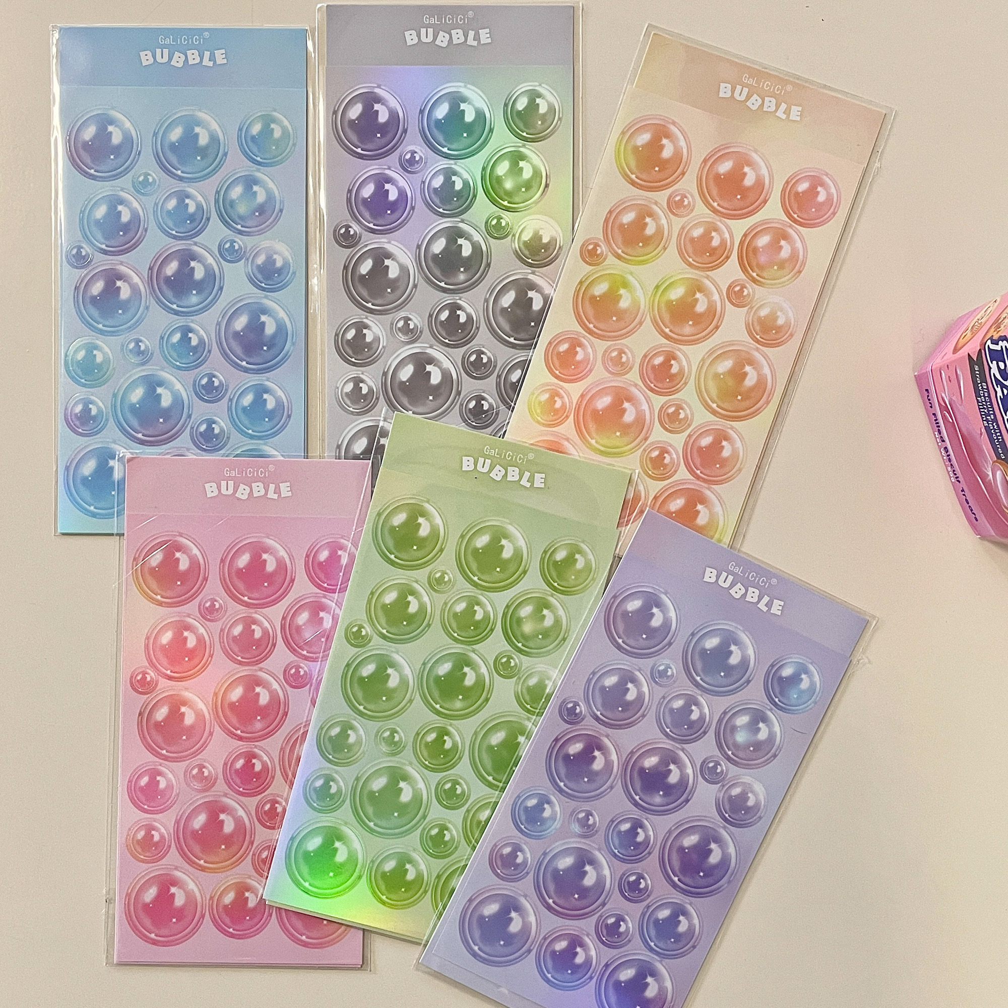 国产原创咕卡泡泡贴纸diy手帐咕卡圆盘装饰追星爱豆小卡贴画素材