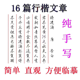行楷系列硬笔书法技巧纯手写示范整篇作品字帖电子版热销
