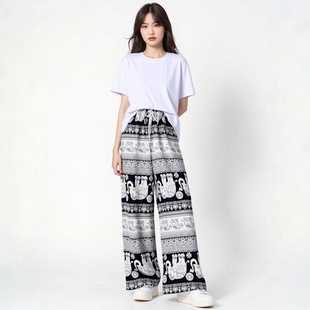 波西米亚防蚊长裤 沙滩裤 大码 绵绸奶奶裤 泰国大象裤 男夏季 子女泰式