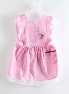 女宝宝罩衣无袖儿童反穿衣婴儿围裙防水防污女孩裙式围兜洋气护衣