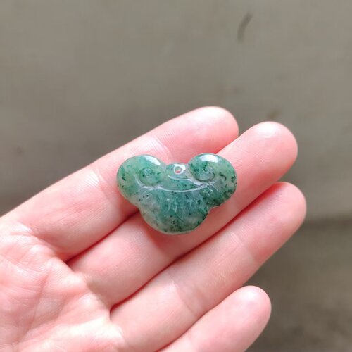 独玉吊坠天蓝如意挂件天然南阳玉石四大名玉之一独山玉如意女士饰