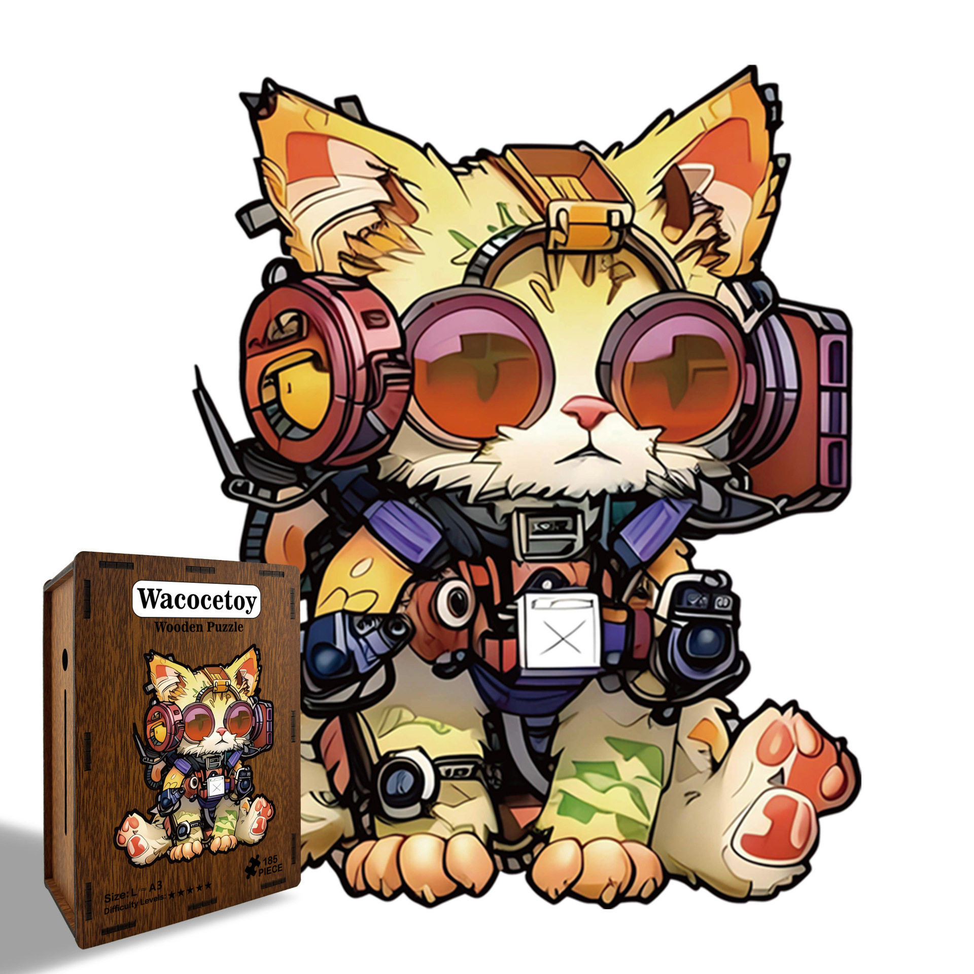 异形眼镜猫木质拼图116/185片
