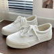 情侣时尚 青春潮流韩版 百搭学院平底休闲款 白色低帮男女同款 帆布鞋