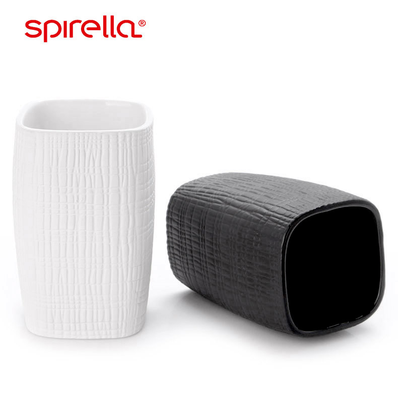 丝普瑞spirella陶瓷创意刷牙杯子