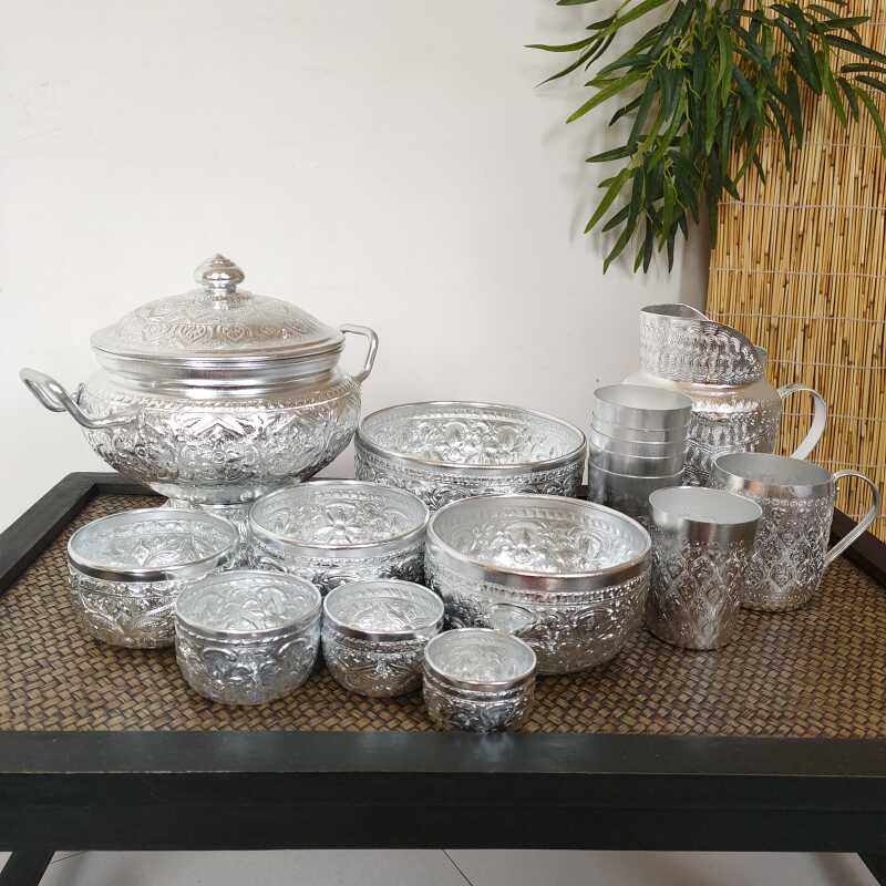 傣味调料奶茶泰式酒店银色碗