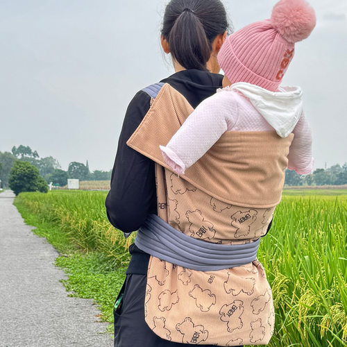老式灯芯绒传统背带云贵川重庆小娃儿奶娃双肩背布秋冬季背裙新品