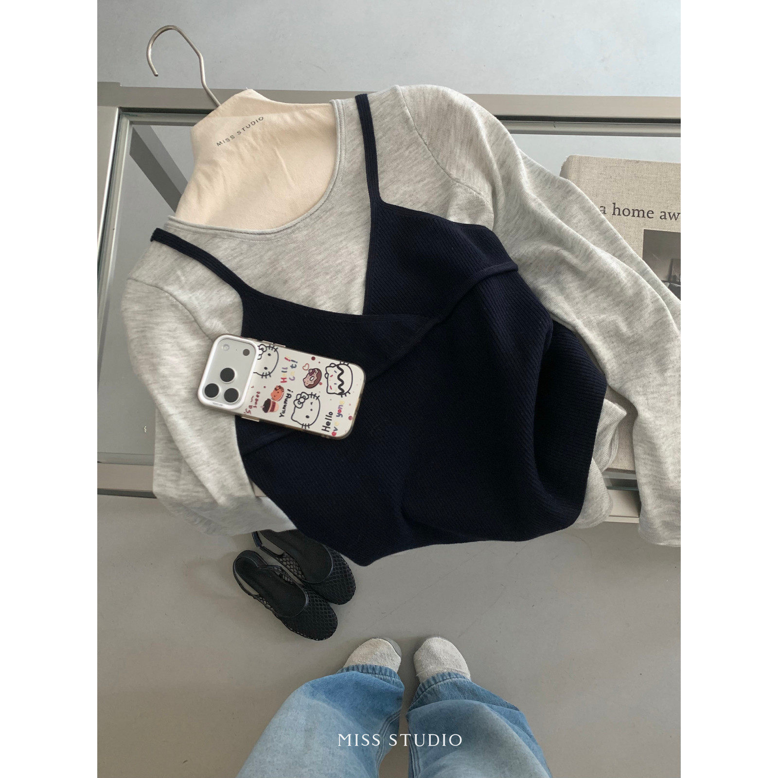 MISS密思家韩系通勤基础显瘦修身叠穿百搭羊毛吊带背心女(单背心)