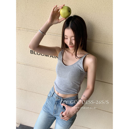 ZY GODDESS时尚百搭简约宽松修身显瘦舒适露背吊带交叉美背背心女
