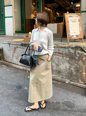 KITTIN韩系显瘦气质通勤彩点花纱Polo领亲肤显瘦长袖针织衫女春季