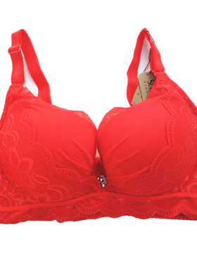 专柜正品随意文胸聚拢C杯中薄加宽四排扣有钢圈中国好内衣1453