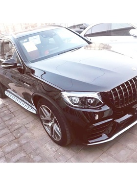 适用奔驰GLC63前牌照板AMG后车牌支架底座43边框托盘转换GLC改装