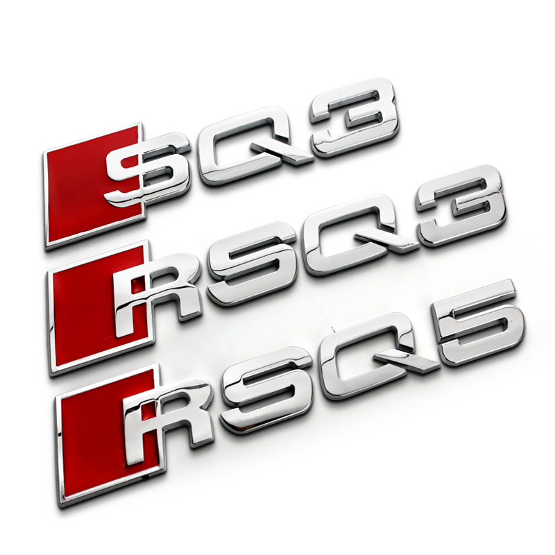 Q3 Q7车标改装SQ3 SQ5车贴 RSQ3 RSQ5金属尾标字标 车身贴