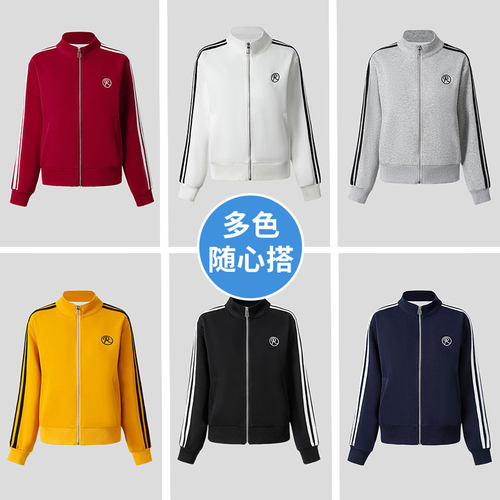 2025广场舞服装健身运动上衣秋冬加绒全开拉链长袖立领户外运动衣