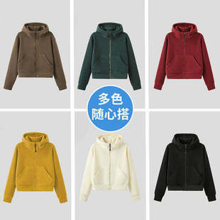 秋冬运动外套女户外保暖短款长袖瑜伽服跑步健身骑行服