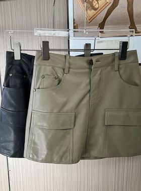 1172撤柜xxq工装新款高腰时尚美式显瘦秋冬复古半身裙防皮短裙