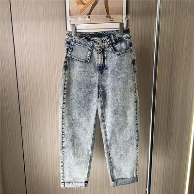 11012撤柜ATU高腰哈伦牛仔裤显瘦新款老爹裤子直筒萝卜女装裤潮