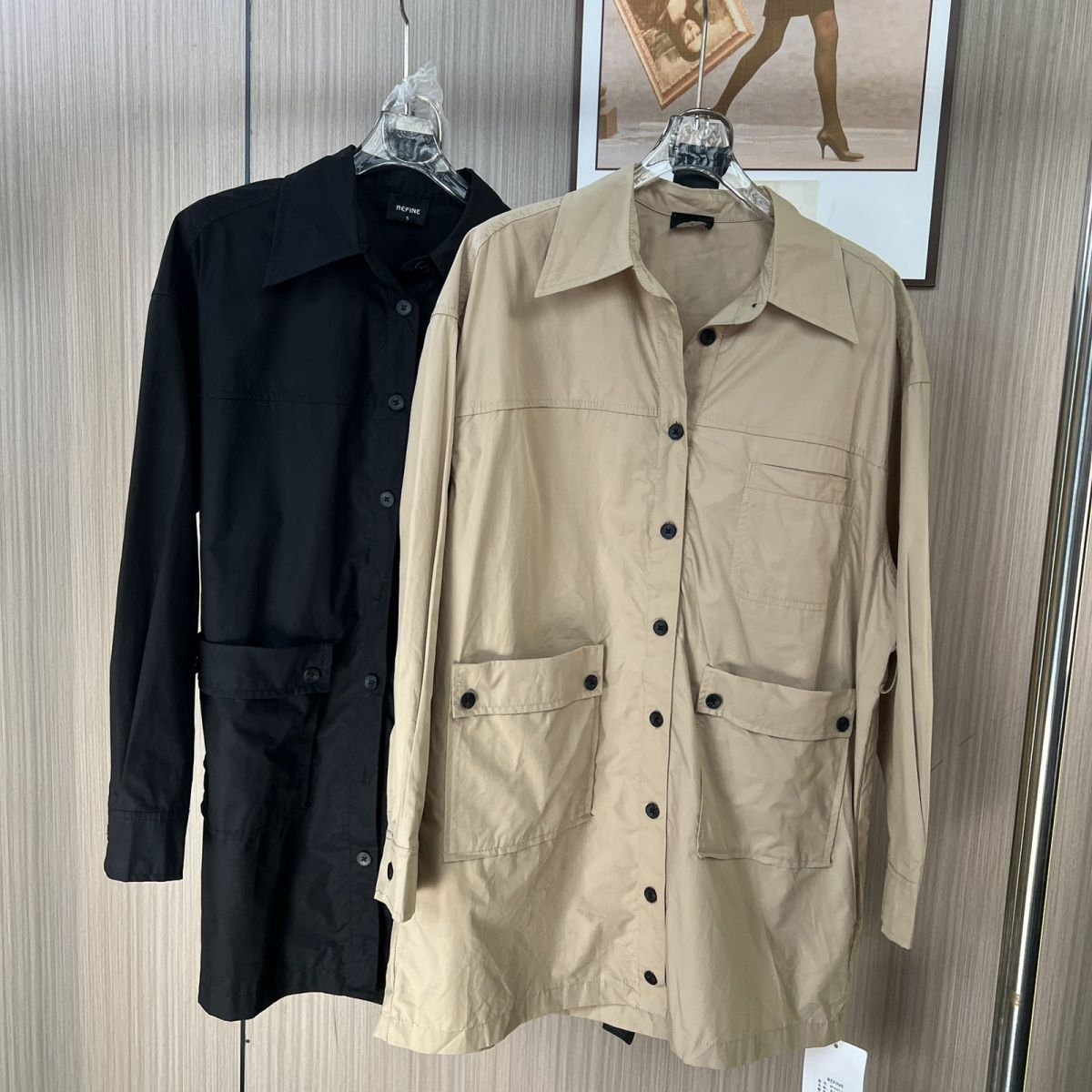 5017品牌撤柜DS春秋款工装款时尚口袋长袖连衣裙女直筒裙子