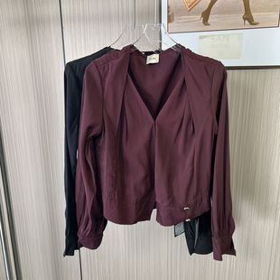 衬衫 2057撤柜DS设计感小众短款 衬衣长袖 气质新款 上衣时尚