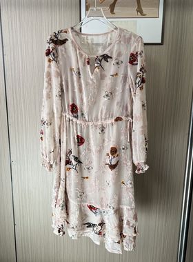 20634撤柜XG时尚连衣裙印花收腰新款碎花宽松气质长裙显瘦裙子