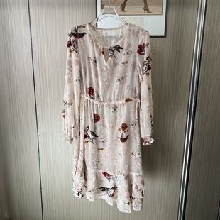 20634撤柜XG时尚 碎花宽松气质长裙显瘦裙子 连衣裙印花收腰新款