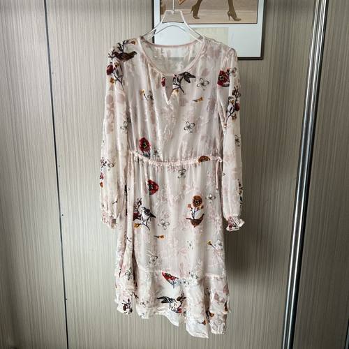 20634撤柜XG时尚连衣裙印花收腰新款碎花宽松气质长裙显瘦裙子