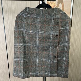 时尚 新款 宽松休闲毛呢半身裙短裙 女装 2006撤柜cg大码