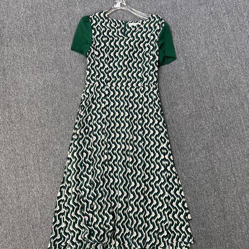 1753品牌撤柜SD夏季新款菱格花色短袖连衣裙女