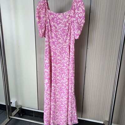 5753品牌剪标26新款甜美法式泡泡碎花收腰连衣裙显瘦夏季方领裙子