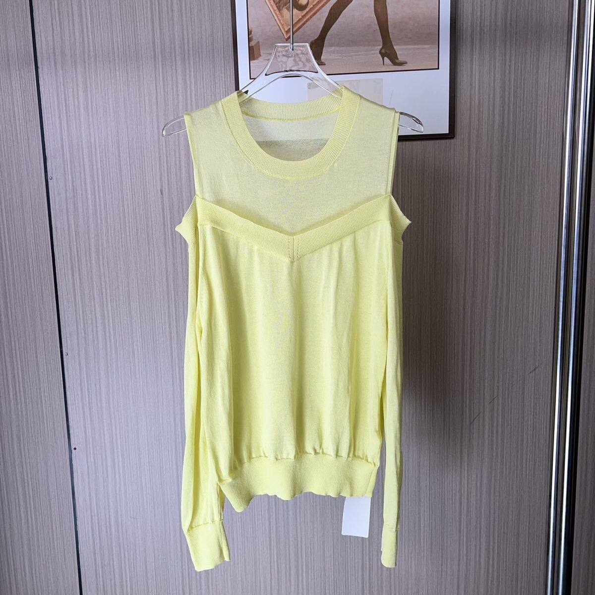 34234撤柜XG宽松露肩长袖春秋设计上衣新款针织衫打底