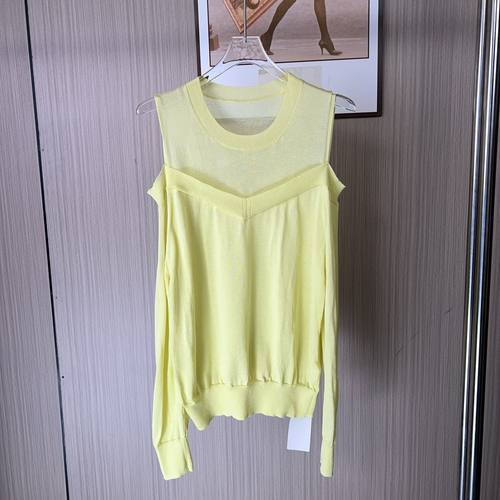 34234撤柜XG宽松露肩长袖春秋设计上衣新款针织衫打底