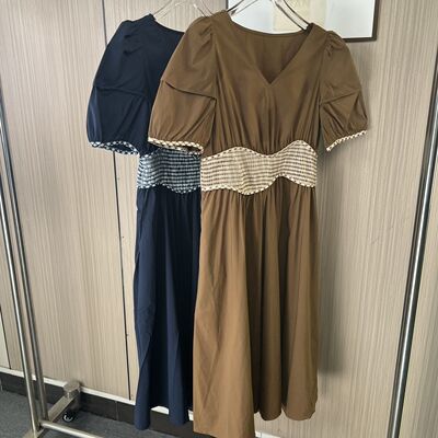 2637撤柜LD新款女装荷叶连衣裙夏季复古法式显瘦收腰气质裙子设计