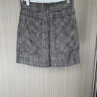 气质百搭包臀格子短裙 时尚 3600欧货熙家品牌撤柜女装 春秋新款