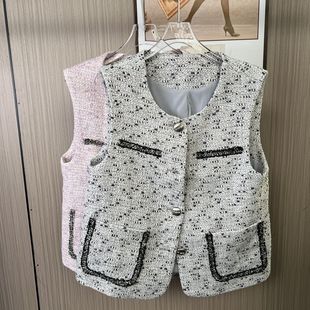 5521撤柜DS香风无袖马甲外套春秋新款气质法式时尚背心